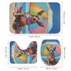 4Pcs Clever Dog Waterproof Shower Curtain Sets for Bathroom,Beach Animals Modern Bathroom Decor Set with Shower Curtain and Rugs and Accessories view 3
