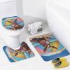 4Pcs Clever Dog Waterproof Shower Curtain Sets for Bathroom,Beach Animals Modern Bathroom Decor Set with Shower Curtain and Rugs and Accessories view 4