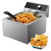 Large Capacity Electric Deep Fryer with Basket - 6L, 3000W Single Tank - Ideal for Commercial Or Home Use,L view 1