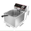 Large Capacity Electric Deep Fryer with Basket - 6L, 3000W Single Tank - Ideal for Commercial Or Home Use,L view 2