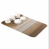 Brown Beige Ombre Dish Drying Mat for Kitchen Counter, Super Absorbent Quick Dry Coffee Bar Mat Pad Thin Diatomaceous Sink Mat Non Slip Dish Drainer Mat 12''x16'' Farmhouse Rustic Wooden Striped view 1