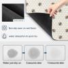 Spring Summer Bee Dish Drying Mat for Kitchen Counter, Super Absorbent Quick Dry Coffee Bar Mat Pad Thin Diatomaceous Sink Mat Non Slip Dish Drainer Mat 12''x16'' Geometric Hexagon Plaid view 2
