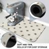 Spring Summer Bee Dish Drying Mat for Kitchen Counter, Super Absorbent Quick Dry Coffee Bar Mat Pad Thin Diatomaceous Sink Mat Non Slip Dish Drainer Mat 12''x16'' Geometric Hexagon Plaid view 3