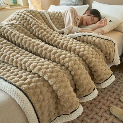 BIVOO Thick Coral Fleece Reversible Throw Blanket-Sherpa Fleece Throw Blankets & Throws Faux Fur Blanket Fall Warm Soft Cozy Fuzzy Oversized Weighted Full Size Sherpa Throws Blanket (Khaki,47 * 78in)