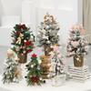 PEKJI Home Desktop Small Christmas Tree Ornaments Resin encryption Artificial Xmas Tree with Base Christmas Decoration Props view 3