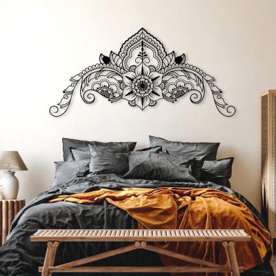 Metal Mandala Wall Art, Mandala Metal Wall Art, Large Metal Mandala Wall Art, Mandala Wall Decor, Metal Mandala Decor, Spiritual Wall Art, Living Room Wall Art, Metal Wall Art (Black, 59"x28" | 150x73cm)