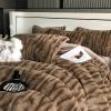 CHDGSJ Duvet Cover King Size with 1 Fitted Sheet and 2 Pillowcases - Gorgeous Modern Faux Fox Fur Plush Bedding Set - 100% Polyester - Machine Washable, Hang Dry(B,1.8M/220 * 240cm) view 2