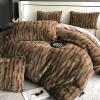 CHDGSJ Duvet Cover King Size with 1 Fitted Sheet and 2 Pillowcases - Gorgeous Modern Faux Fox Fur Plush Bedding Set - 100% Polyester - Machine Washable, Hang Dry(B,1.8M/220 * 240cm) view 4