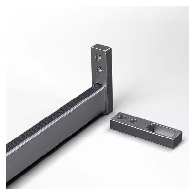 JYHHCYS Wall Mount Clothes Rack Heavy Duty Closet Pole for Hanging Clothes, Long Detachable Cuttable Clothes Hanger Rod with Support Brackets, Easy to Install (Color : Dark Gray, Size : 30in/76cm)