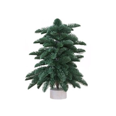 PEKJI Small Green Christmas Tree with Base Plastic Artificial Xmas Tree Bare Tree Home Desktop Decorations Ornaments, Type B