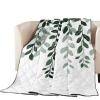 T&H XHome Quilt King Size Luxury Quilted Comforter Bedspread-Thin Soft Cozy, Plants Gradient Green Leaves Farmhouse Style Reversible Stitched Lightweight Quilt Coverlet for All Season view 2