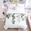 T&H XHome Quilt King Size Luxury Quilted Comforter Bedspread-Thin Soft Cozy, Plants Gradient Green Leaves Farmhouse Style Reversible Stitched Lightweight Quilt Coverlet for All Season view 4