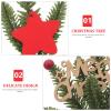 ABOOFAN Small Christmas Tree Figurine with Wood Base Merry Christmas Table Sign Artificial Xmas Tree Miniature Pine Needle Trees Berry Flower Table Ornament view 3