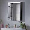 Liviza 24'' x 30'' Surface Lighted Medicine Cabinet with Mirror, Matte Black Bathroom Medicine Cabinet with 2 Adjustable Glass Shelves, Aluminum Frame, Left Opening Door view 1