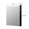 Liviza 24'' x 30'' Surface Lighted Medicine Cabinet with Mirror, Matte Black Bathroom Medicine Cabinet with 2 Adjustable Glass Shelves, Aluminum Frame, Left Opening Door view 2