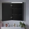 Liviza 24'' x 30'' Surface Lighted Medicine Cabinet with Mirror, Matte Black Bathroom Medicine Cabinet with 2 Adjustable Glass Shelves, Aluminum Frame, Left Opening Door view 4