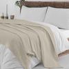 100% Eucalyptus Tencel Waffle Weave Blanket Queen Size 90"x90"-Lightweight Washed Soft Breathable Blanket for All Season - Perfect Blanket Layer for Couch Bed Sofa-Elegant Home Decoration-Ivory view 2
