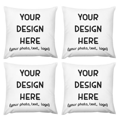 Personalized Throw Pillowcase Set with Pictures Home Decor Accent Pillow Case from Photo & Text Square Pillow Covers with Custom Bible Verse Quote Motivational Cushion Cover 18x18, 4PCS