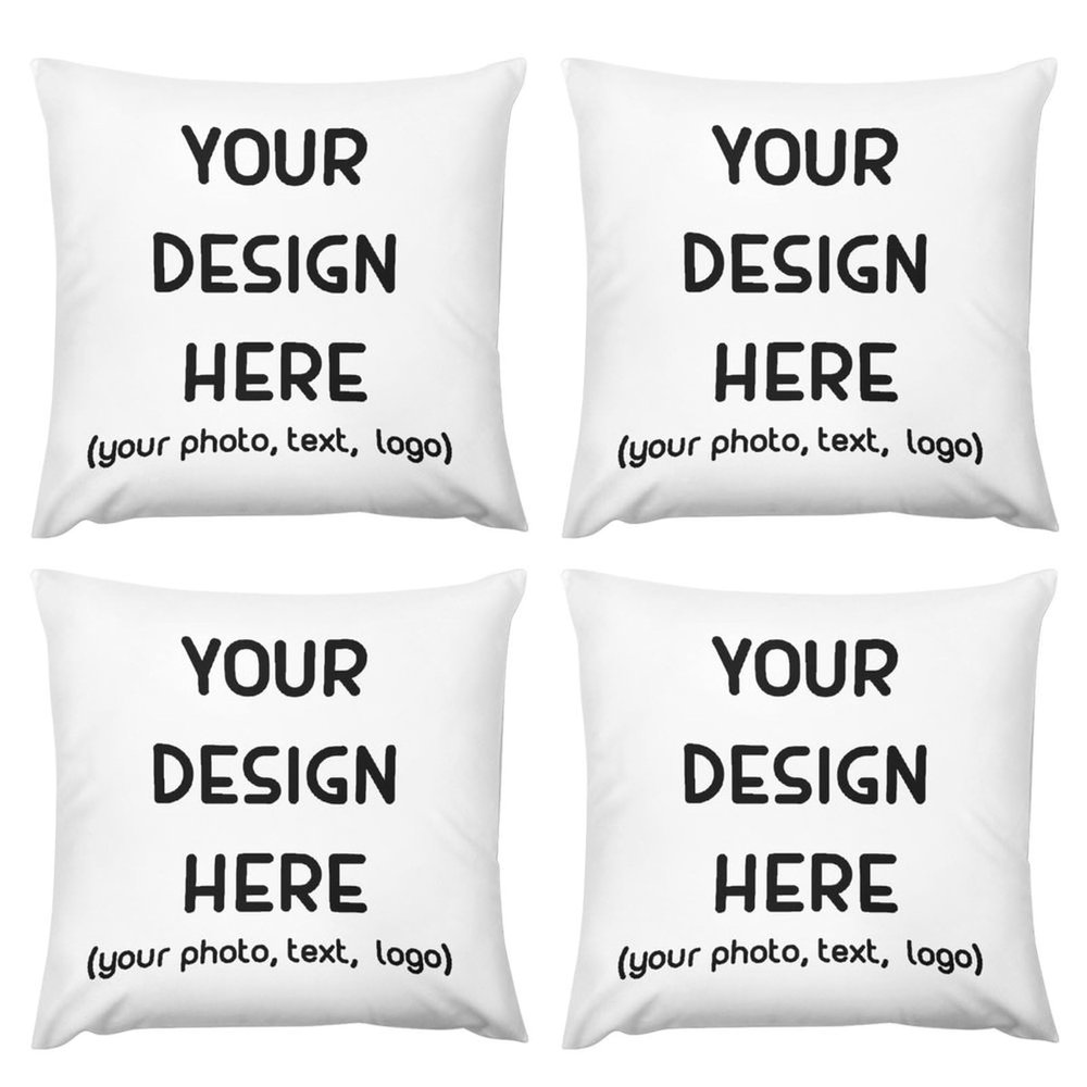 Personalized Throw Pillowcase Set with Pictures Home Decor Accent Pillow Case from Photo & Text Square Pillow Covers with Custom Bible Verse Quote Motivational Cushion Cover 18x18, 4PCS