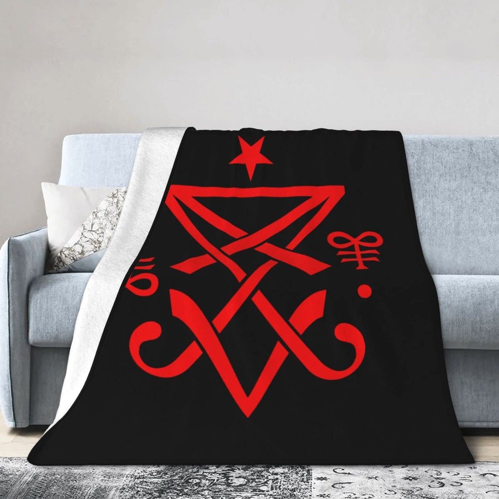 Occult Sigil of Lucifer Satanic Lightweight Super Soft and All Season Warm,Thermal Blanket, Blanket for Sofas