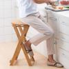 Pealihuy Backless Counter Height Collapsible Stool, Seat Height 24in Folding Bar Stool, Bamboo Foldable Bar Chair, Adult High Chair with Footrest view 4