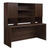 Pemberly Row Engineered Wood 72"x24" Desk with Hutch Bundle in Noble Elm/Brown view 1