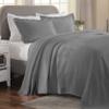 BLUENILEMILLS Cotton 3 Piece Bedspread Set, Oversized Bedspread, 2 Pillow Shams, Medium Weight Blanket, Home Bed Decor, Warm Bedding, Scrolling Medallion, Matelasse Woven, Essentials, King, Grey view 1