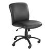 Pemberly Row Big and Tall Mid Back Armless Task Office Chair in Black Vinyl view 1