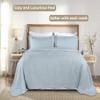 BNM Cotton Blend 2 Piece Bedspread Set, Oversized Bed Spread, 1 Pillow Sham, Medium Weight Blanket, Home Bed Decor, Floral Scalloped Bedding, Matelasse Coverlet, Bedding Essentials, Twin, Light Blue view 3