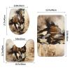 ViLlex Anti Slip Bathroom Rugs Set 3 Piece, Luxurious Super Soft Flannel Rugs Super Absorbent Non Slip Mat Western Horse view 2