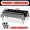 2 Pack Race Car Tablecloth 54 x 108 Inches Black and White Checkered Plastic Party Table Cover Rectangular Race Car Checkerboard Disposable Tablecloths Racing Two Fast Party Decorations Supplies view 2