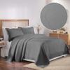 BNM Cotton 3 PC Bedspread Set, Home Bed Decor, Warm Bedding, 1 Oversized Bedspread, 2 Pillow Shams, Medium Weight Blanket, Scrolling Medallion, Matelasse Coverlet, Bedding Essentials, King, Grey view 2