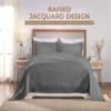 BNM Cotton 3 PC Bedspread Set, Home Bed Decor, Warm Bedding, 1 Oversized Bedspread, 2 Pillow Shams, Medium Weight Blanket, Scrolling Medallion, Matelasse Coverlet, Bedding Essentials, King, Grey view 3