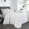 BNM Cotton Blend 2 Piece Bedspread Set, Home Bed Decor, Oversized Bed Spread, 1 Pillow Sham, Medium Weight Blanket, Geometric Fringe Bedding, Matelasse Coverlet, Bedding Essentials, Twin, White view 1