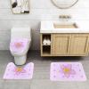 ViLlex Anti Slip Bathroom Rugs Set 3 Piece, Luxurious Super Soft Flannel Rugs Super Absorbent Non Slip Mat Five-Petaled Purple Flowers view 3