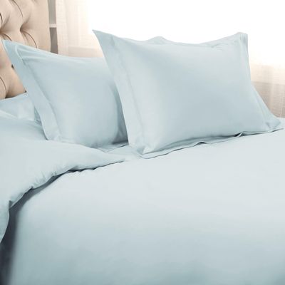 1 Piece Cotton All Season Duvet Cover Full (88 x 90) Zipper Clouser Sky Blue Comforter Cover Full
