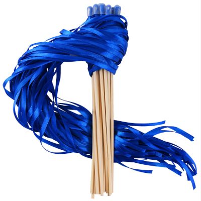 100PCS Ribbon Stick Wands Wedding Streamers with Silk Fairy Stick Wand for Wedding Party Baby Shower Send Off Party Activities Holiday Celebration Favors (Royal Blue-100PCS)