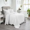 BNM Cotton Blend 3 Piece Bedspread Set, Oversized Bed Spread, 2 Pillow Shams, Medium Weight Blanket, Home Bed Decor, Floral Scalloped Bedding, Matelasse Coverlet, Bedding Essentials, Full, White view 1