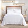 BNM Cotton Blend 3 Piece Bedspread Set, Oversized Bed Spread, 2 Pillow Shams, Medium Weight Blanket, Home Bed Decor, Floral Scalloped Bedding, Matelasse Coverlet, Bedding Essentials, Full, White view 3