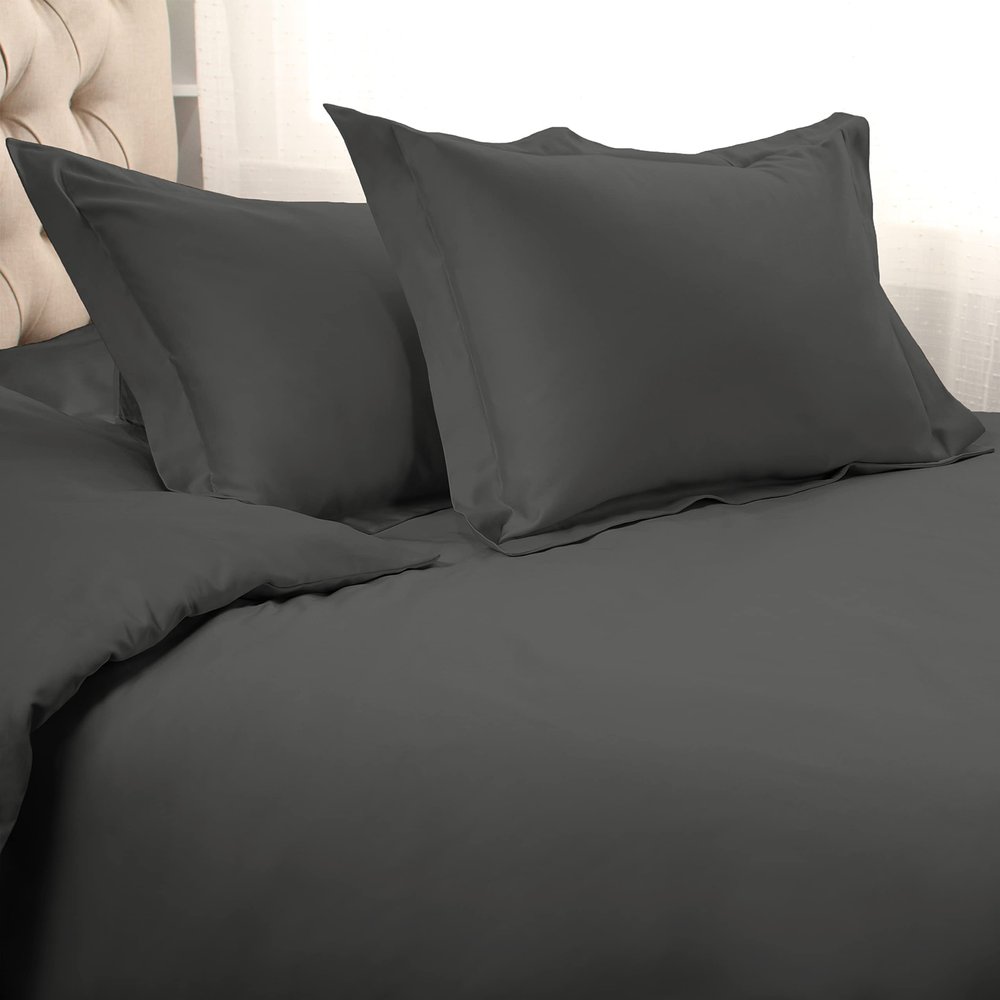 1 Piece Cotton All Season Duvet Cover Super King 100X120 Zipper Clouser Dark Grey Comforter Cover Super King