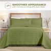 BNM Cotton Blend 2 Piece Bedspread Set, Home Bed Decor, Oversized Bed Spread, 1 Pillow Sham, Medium Weight Blanket, Geometric Fringe Bedding, Matelasse Coverlet, Bedding Essentials, Twin, Sage view 3