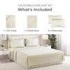 Sleepy Town Cal King Size Bed Sheets - 4 Piece - California King Sheet Set - Extra Soft, Comfy & Cooling - Easy Care - Shrinkage, Wrinkle & Fade Free - Brushed Microfiber - Deep Pocket (Off White) view 2