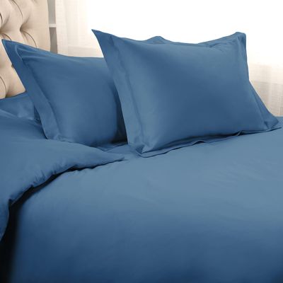 1 Piece Cotton All Season Duvet Cover Super King 120x120 Zipper Clouser Medium Blue Comforter Cover Super King
