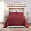 BNM Cotton 3 PC Bedspread Set, Home Bed Decor, Warm Bedding, 1 Oversized Bedspread, 2 Pillow Shams, Medium Weight Blanket, Scrolling Medallion, Matelasse Coverlet, Bedding Essentials, Full, Garnet Red view 3