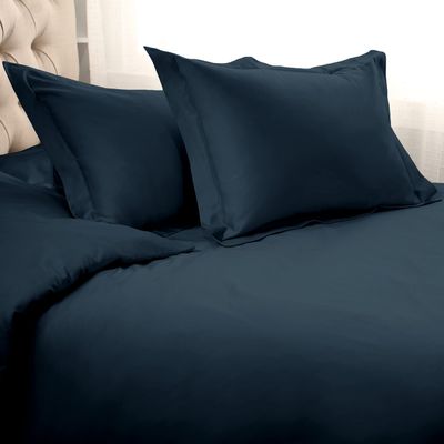 1 Piece Cotton All Season Duvet Cover Grand King 106x106 Zipper Clouser Navy Blue Comforter Cover Grand King