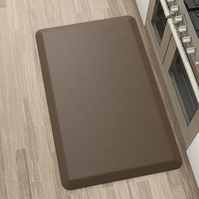 More Dcor Anti Fatigue Kitchen Floor Mat, Standing Desk Mat, Non Slip, Waterproof - Rug Size 17.3" x 28" 0.47" Thickness - Brown