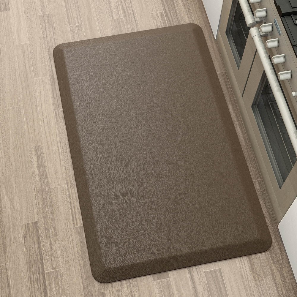 More Dcor Anti Fatigue Kitchen Floor Mat, Standing Desk Mat, Non Slip, Waterproof - Rug Size 17.3" x 28" 0.47" Thickness - Brown