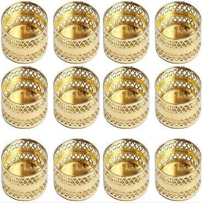 IGH Golden Metal Katori for Tea Light, 8 G, Size/Dimension: 4.5x4.5x3cm, Diwali Diya for Home Dcor, Diwali Decoration, Diwali Gift. (24)