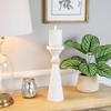 Northlight Wooden Pedestal Pillar Candle Holder - 12" - Brushed Antique White view 2