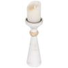 Northlight Wooden Pedestal Pillar Candle Holder - 12" - Brushed Antique White view 3